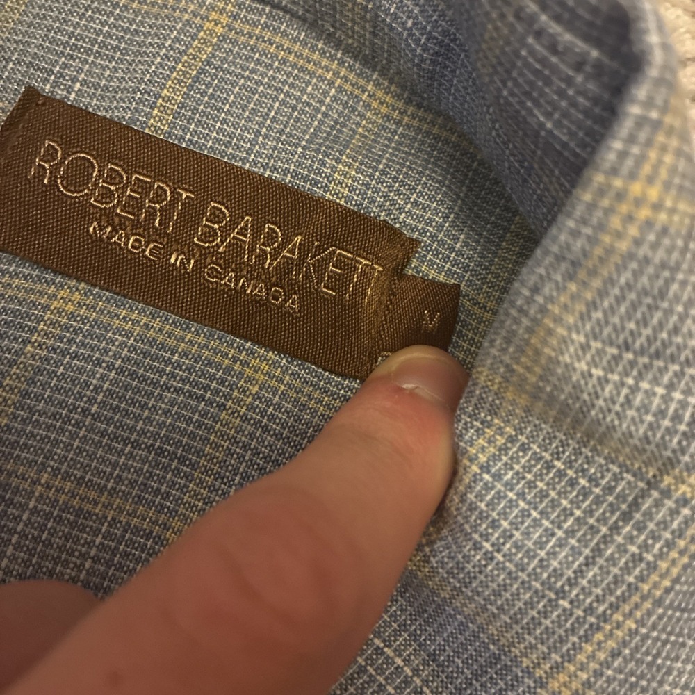 Robert Barakett Button Up Shirt Made In Canada Blue Mens M Long Sleeve - Picture 3 of 7